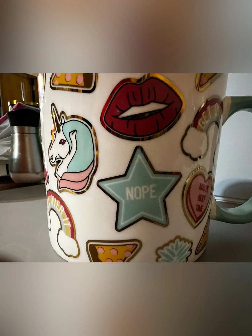 Cracker Barrel stoneware mug 17 oz Unicorn mood cup